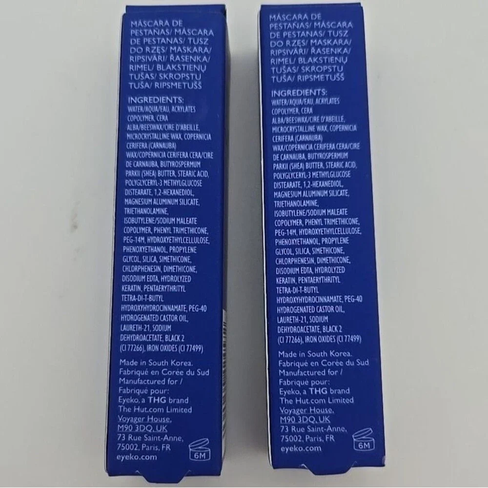 Eyeko Black Magic Mascara Travel 4ml‎ Black Intense Color Set of 2 New